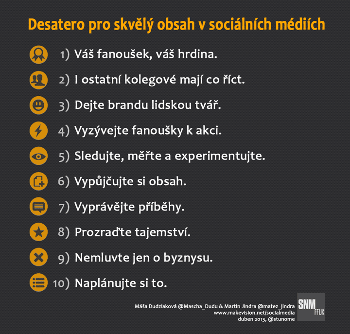 Desatero pro kvalitní obsah v sociálních médiích